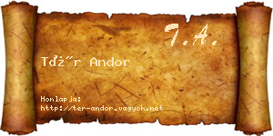 Tér Andor névjegykártya